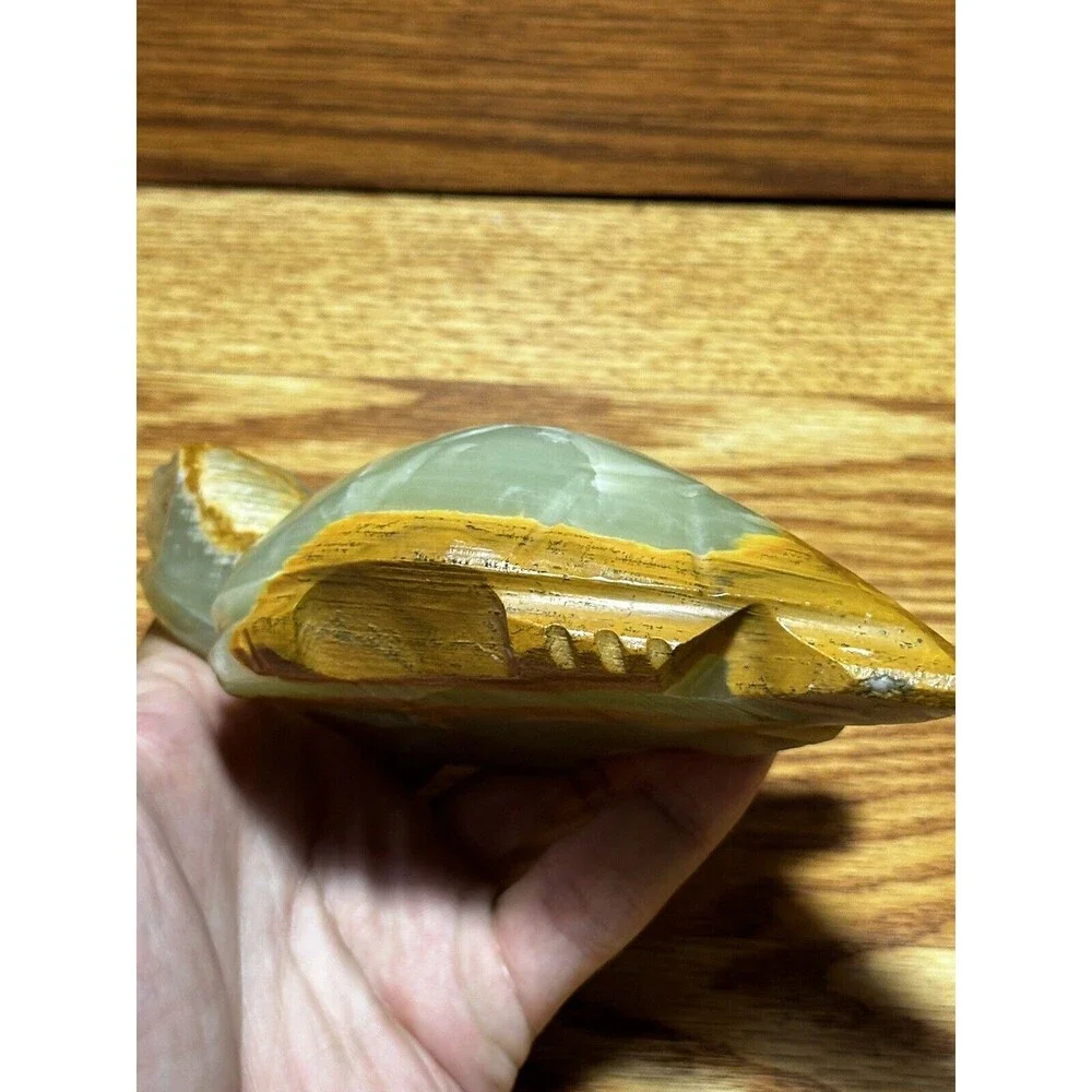 Natural Crystal Geode Stone Carved Exquisite Tortoise Turtle Paperweight Red Eye